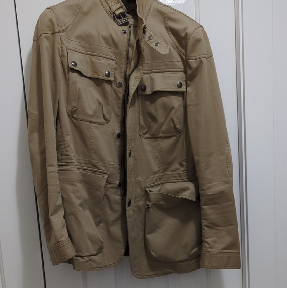 Belstaff Tan Military Field Jacket with Utilitarian Style
